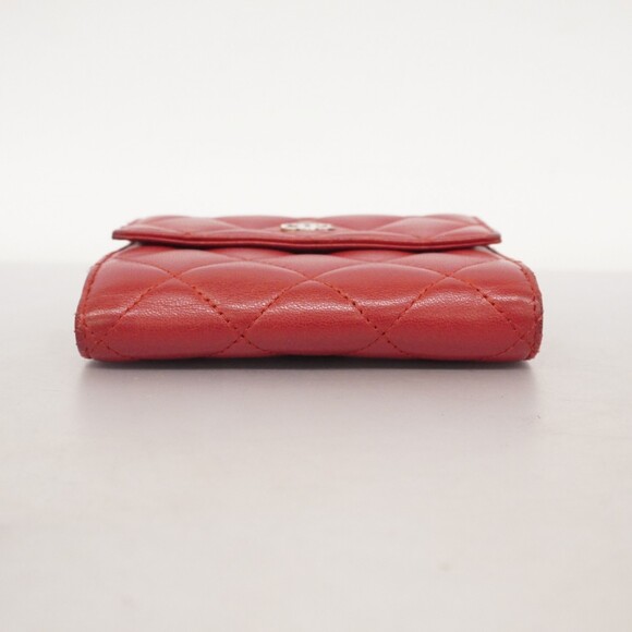 Chanel Matelasse Lambskin Wallet Red Women's - Picture 2 of 16